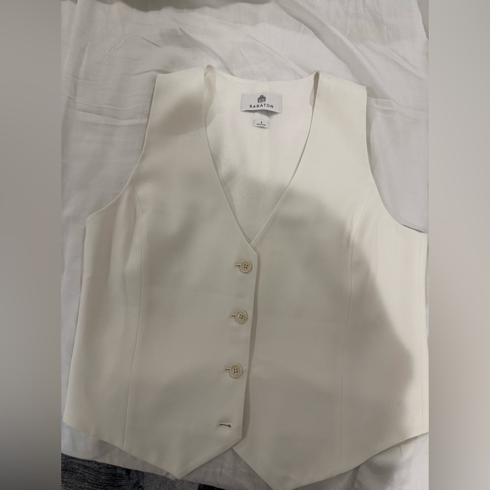 Babaton White Buttoned Vest